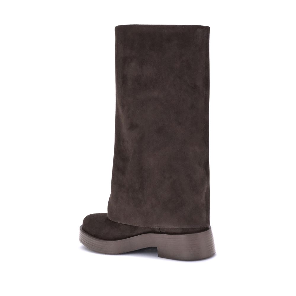 Brown Polyester Boots