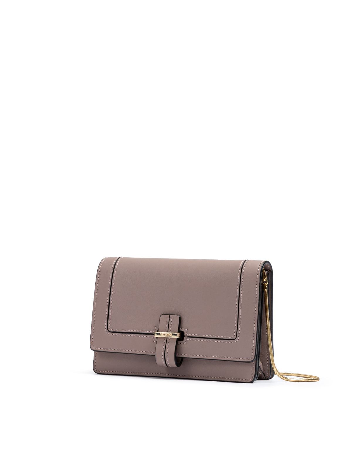 Powder Pink Leather Clutch Bag