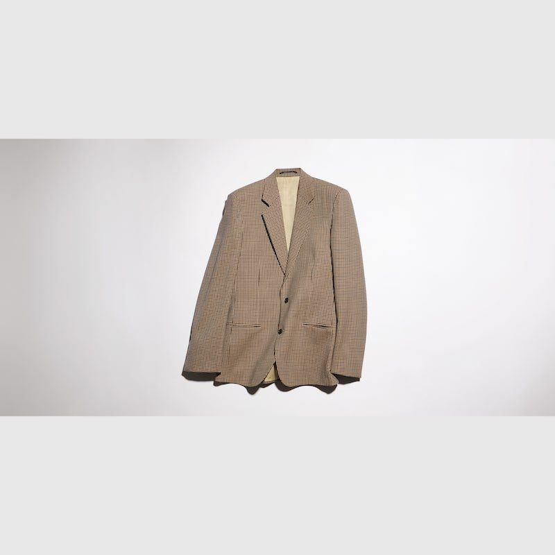 Gucci Giacca monopetto in lana a quadretti