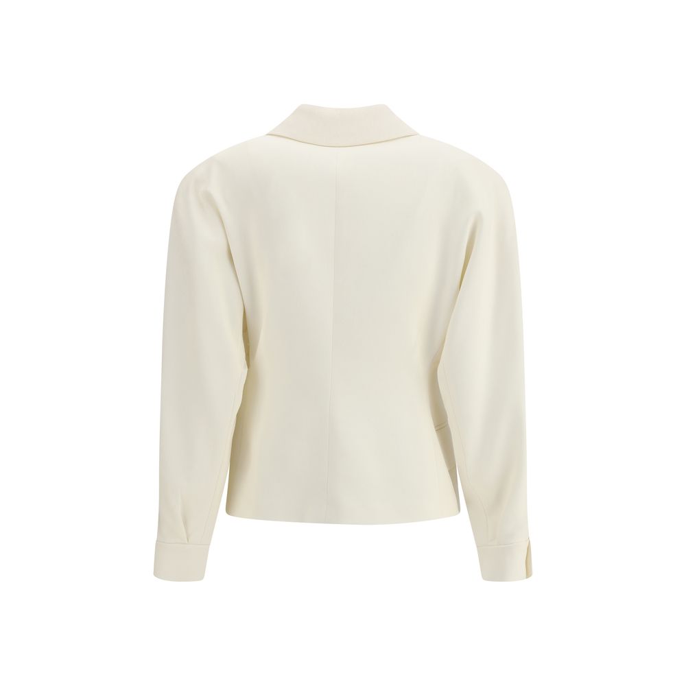 Beige Fleece Wool Blazer