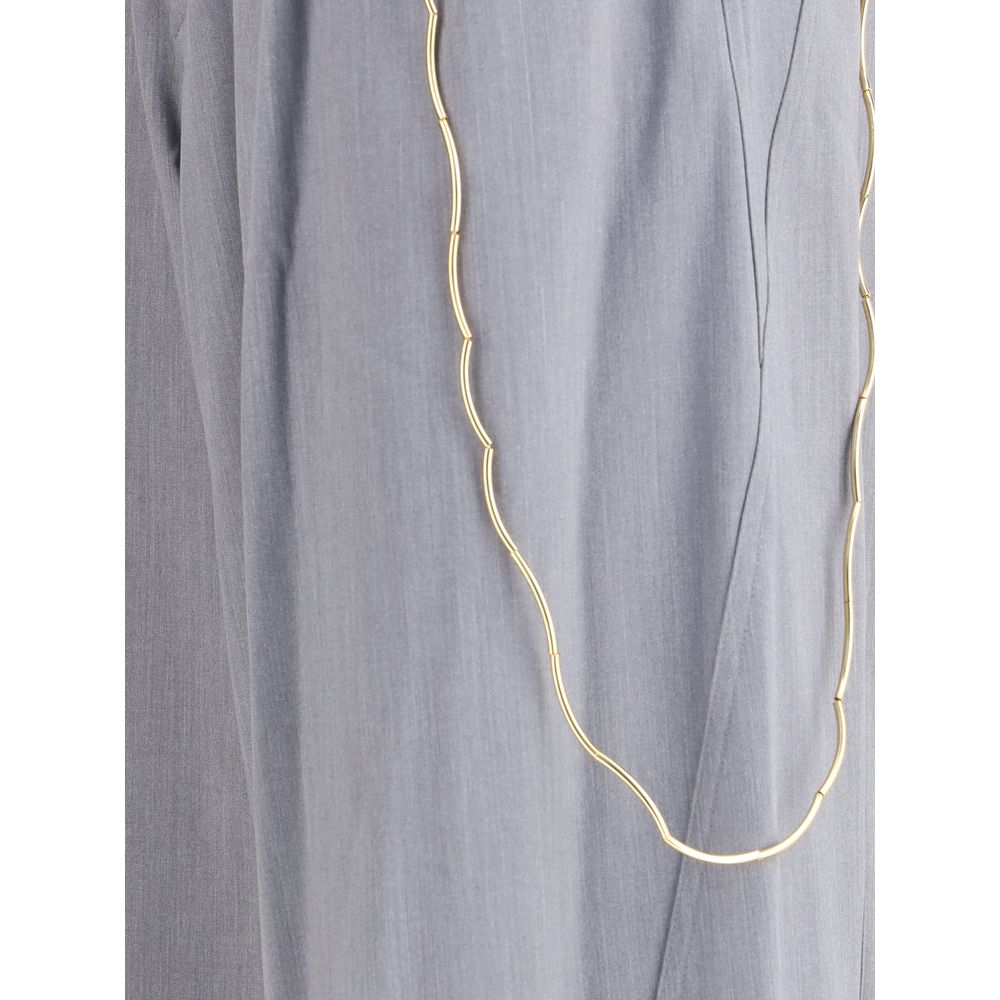 Gray Polyester Casual Pants