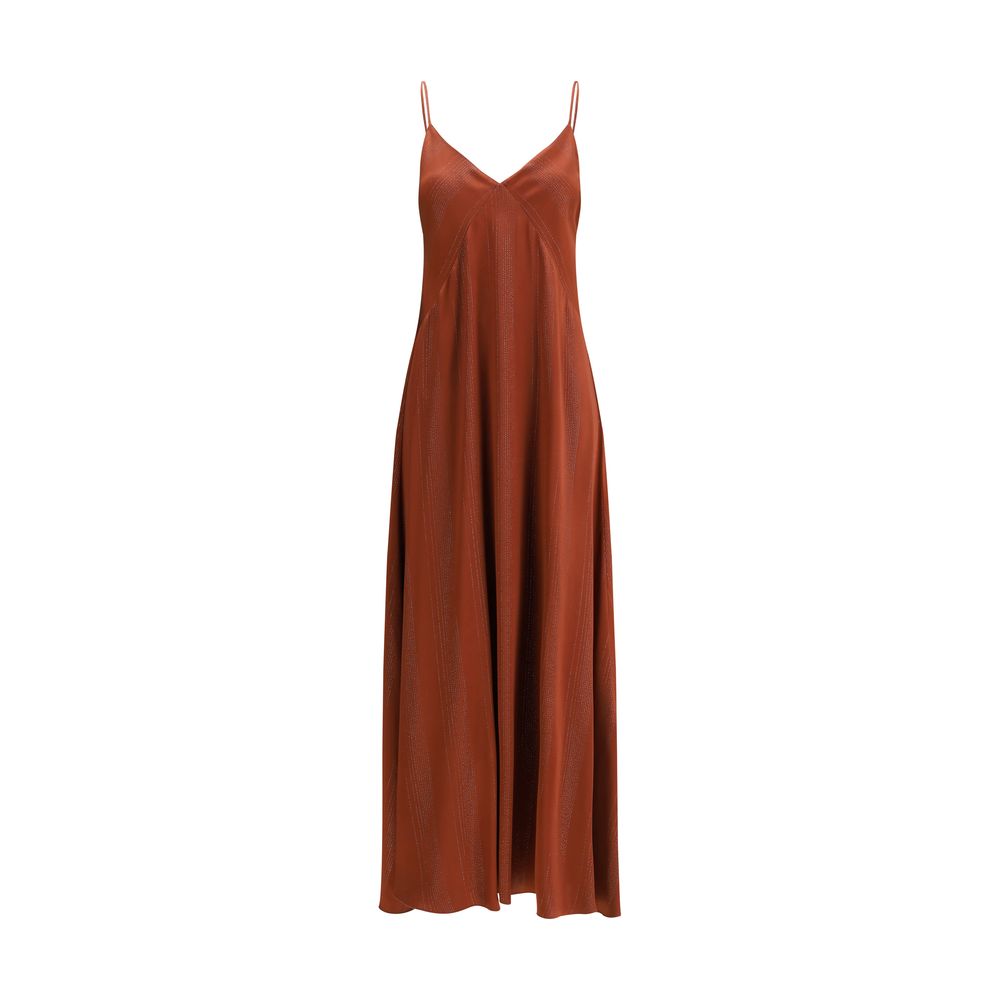 Orange Silk Casual Dress