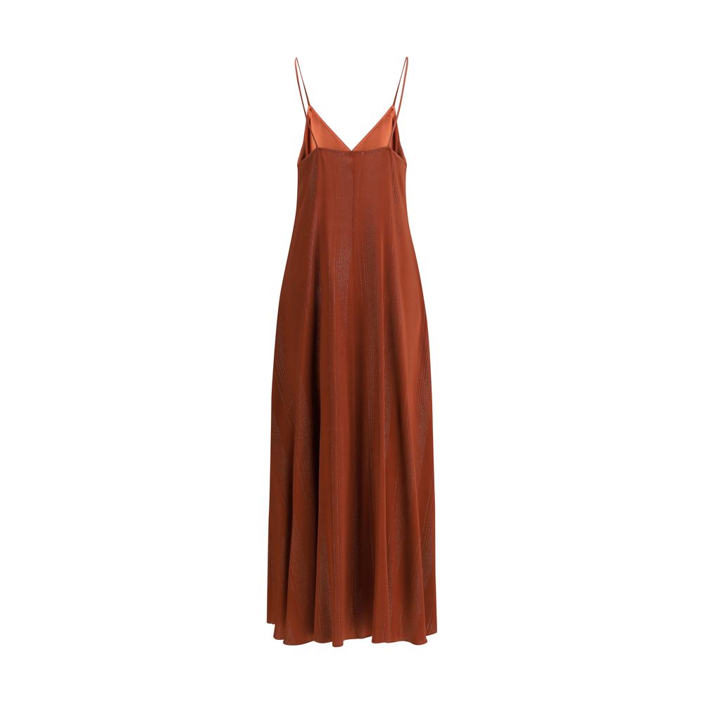 Orange Silk Casual Dress