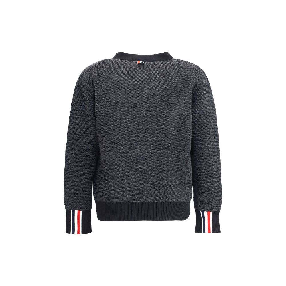 Black Fleece Wool Cardigan