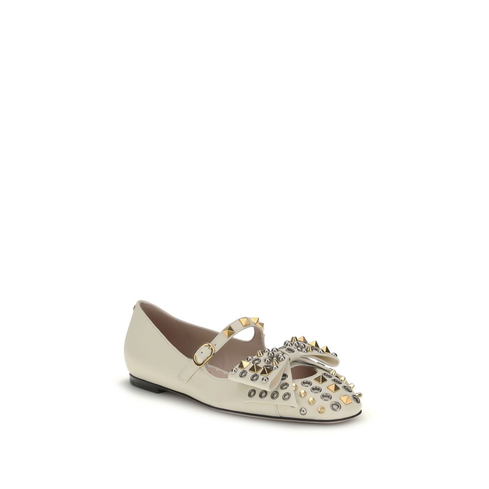 Beige Goatskin Ballet Flats