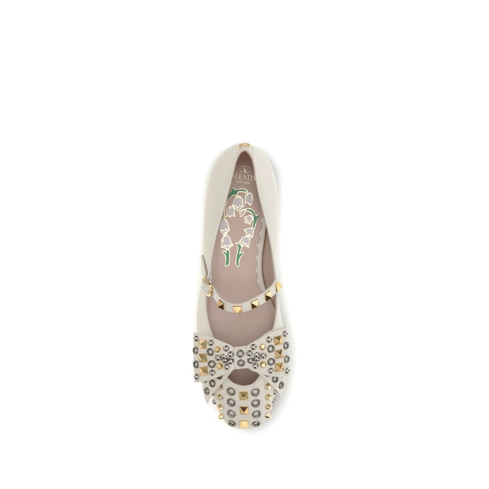 Beige Goatskin Ballet Flats