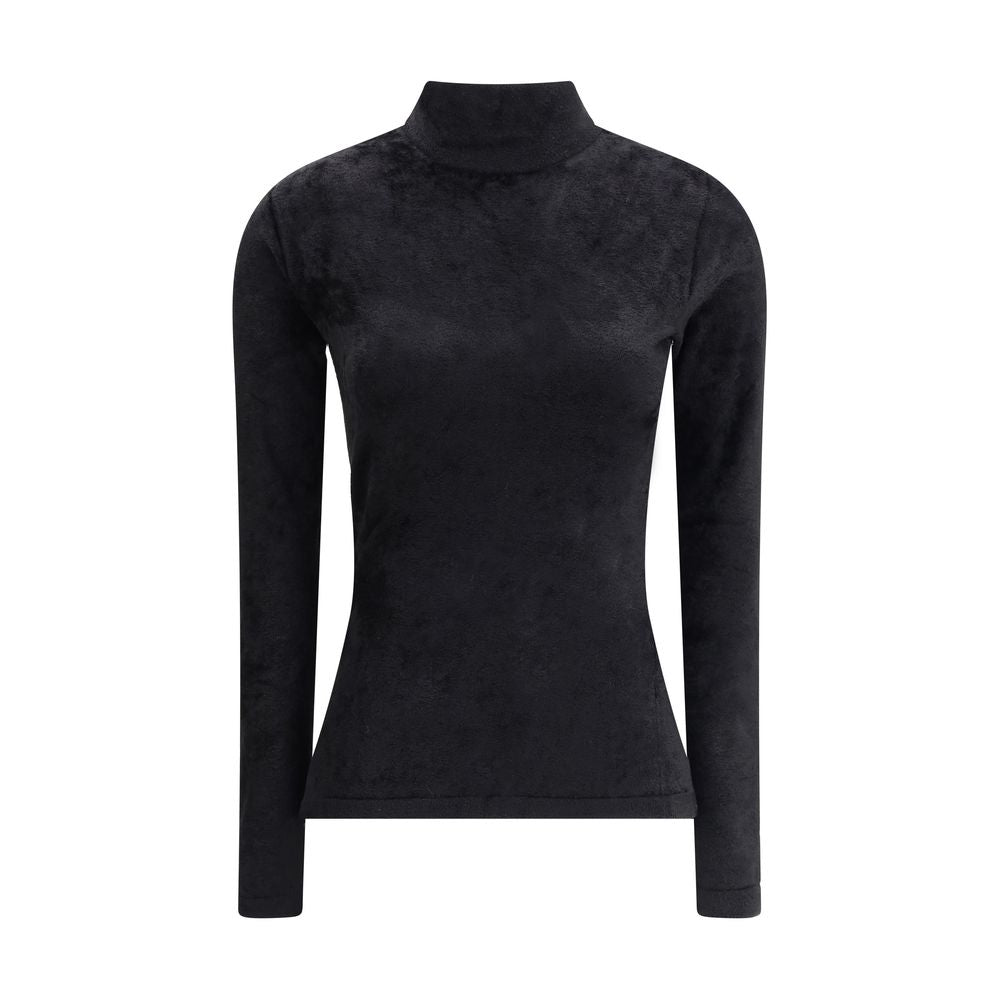 Black Viscose Hoodie