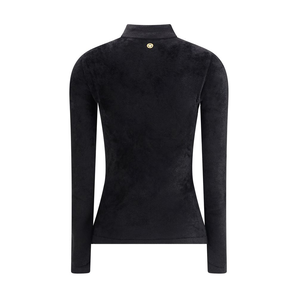 Black Viscose Hoodie