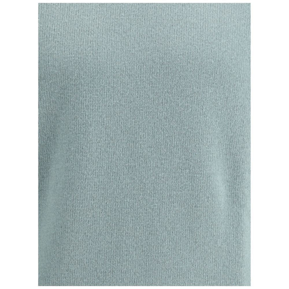 Bicolor Fleece Wool Turtleneck