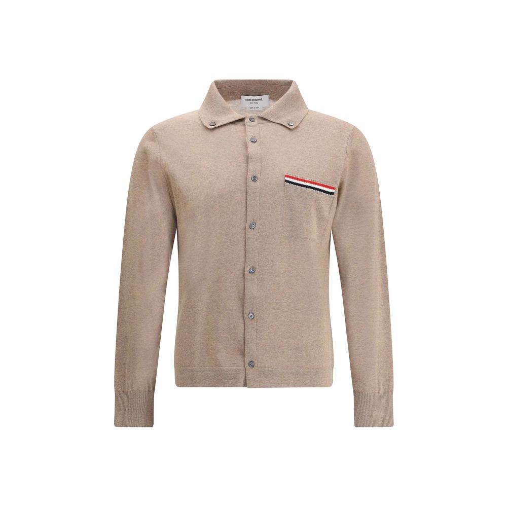 Beige Fleece Wool Cardigan