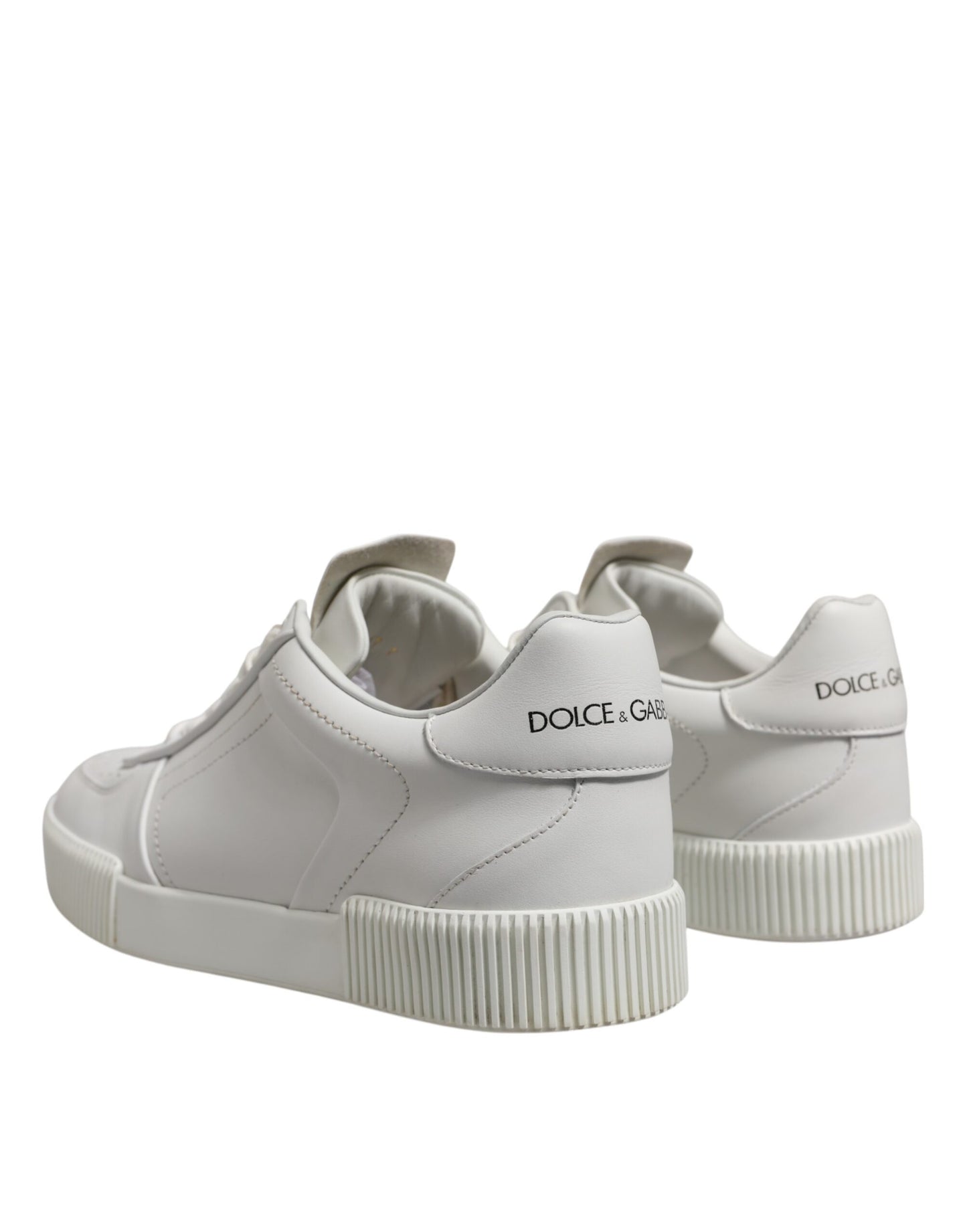 White Miami Leather Low Top Sneakers Men Shoes
