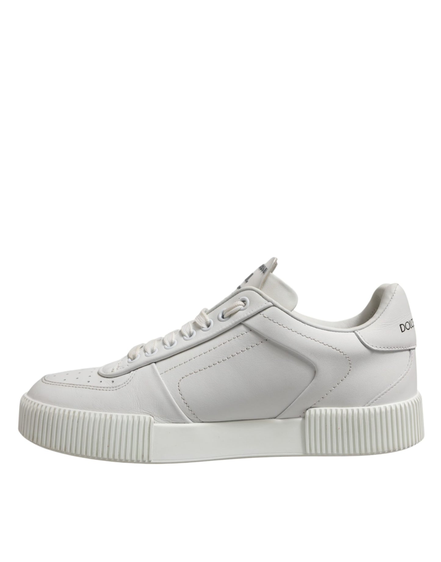 White Miami Leather Low Top Sneakers Men Shoes