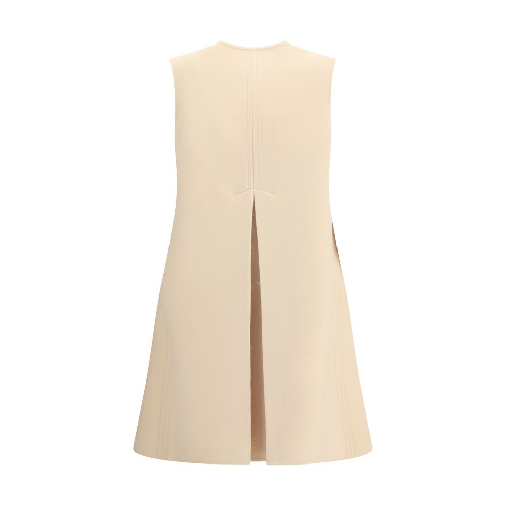 Beige Fleece Wool Casual Dress