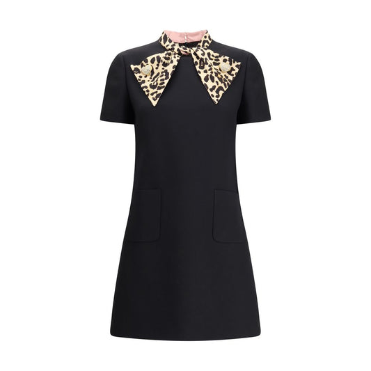 Black Fleece Wool Casual Dress