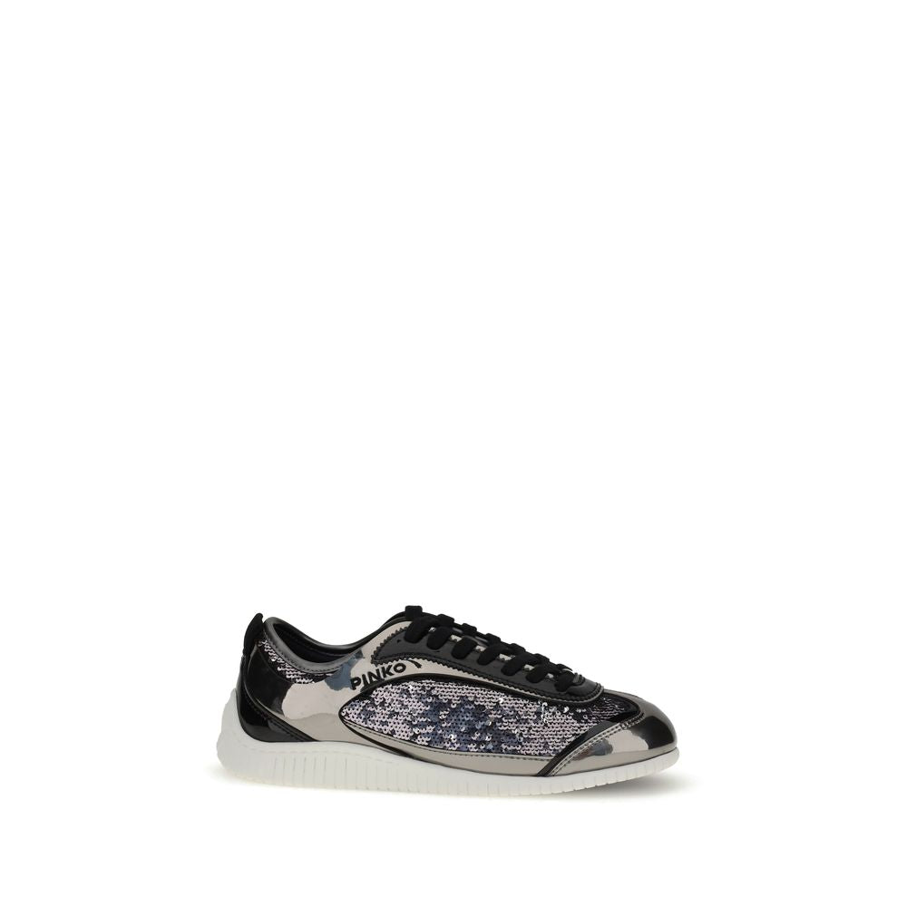 Silver Nylon Chunky Sneakers