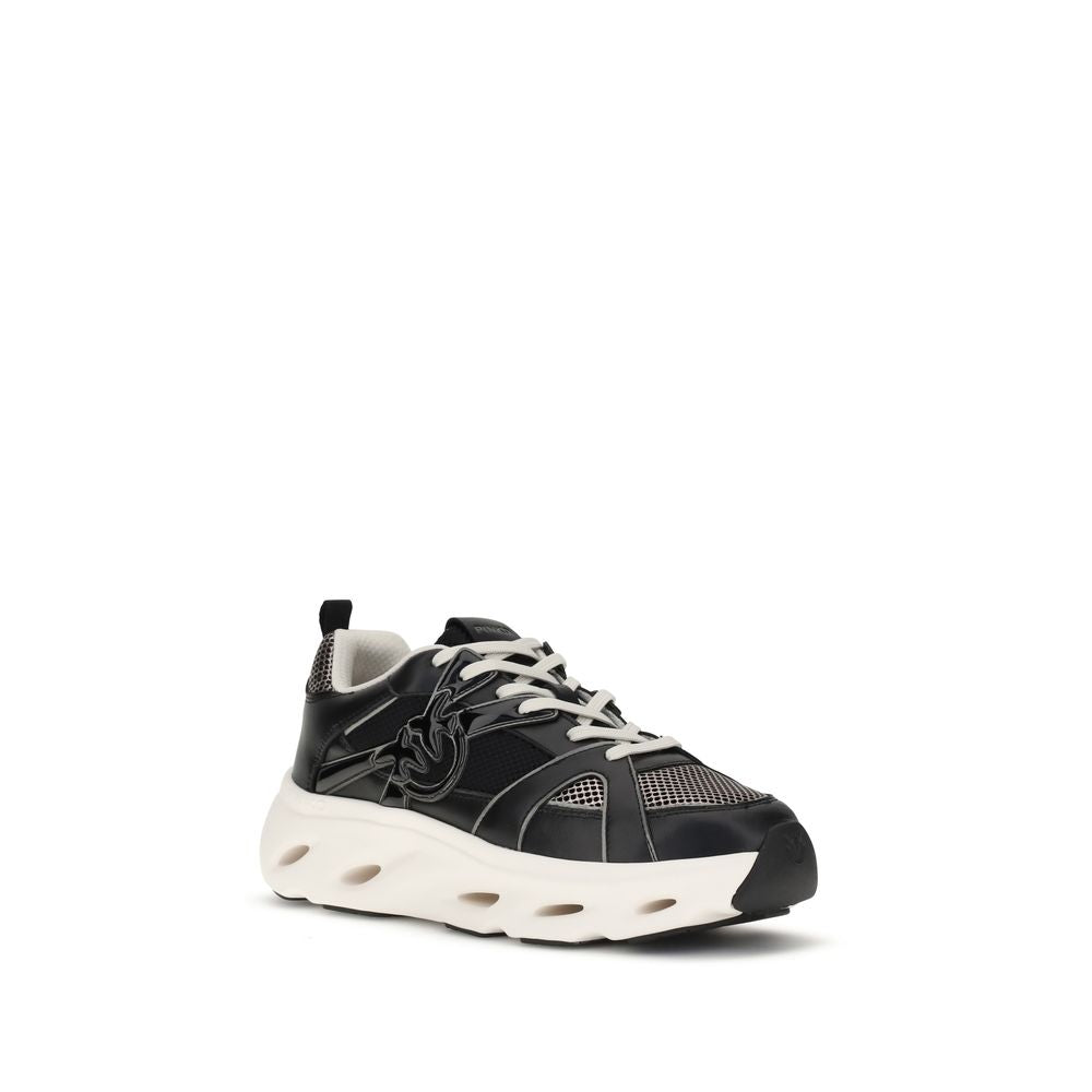 Black Calf Leather Bos Taurus Chunky Sneakers