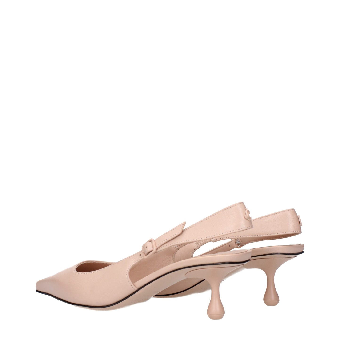 Pink Leather High Heel Pumps