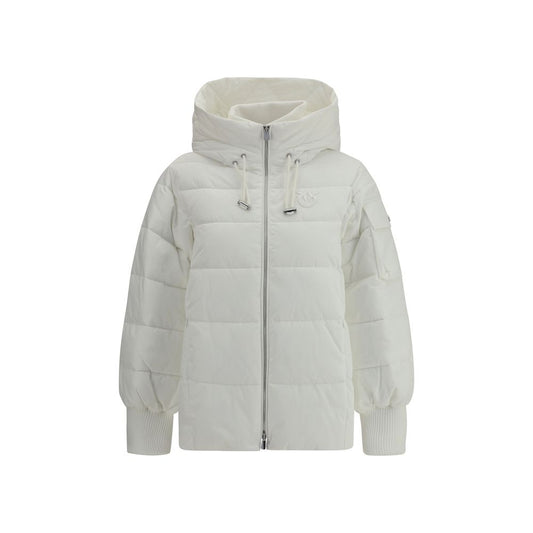 White Polyester Full-Length Jacket