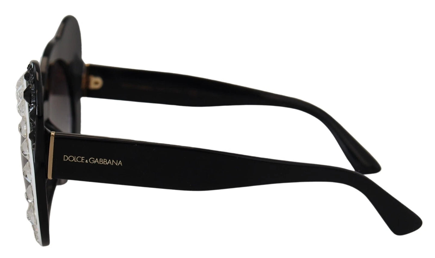 DG4325BM White Black Acetate Crystal Shades Sunglasses