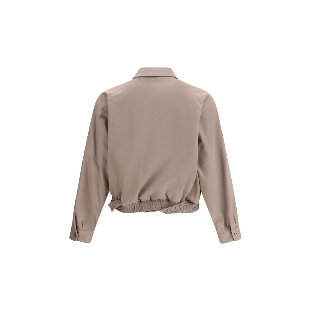Bicolor Cotton Full-Length Jacket