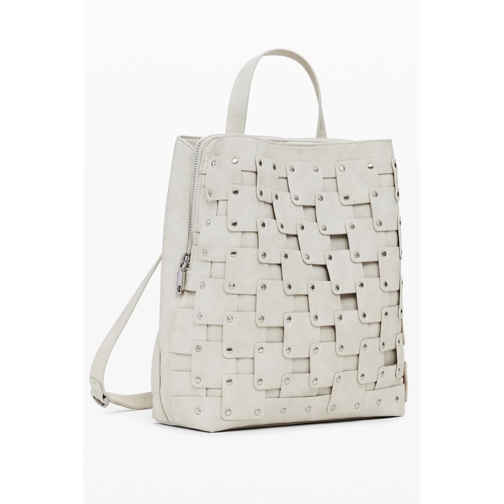 Beige Polyurethane Women Backpack