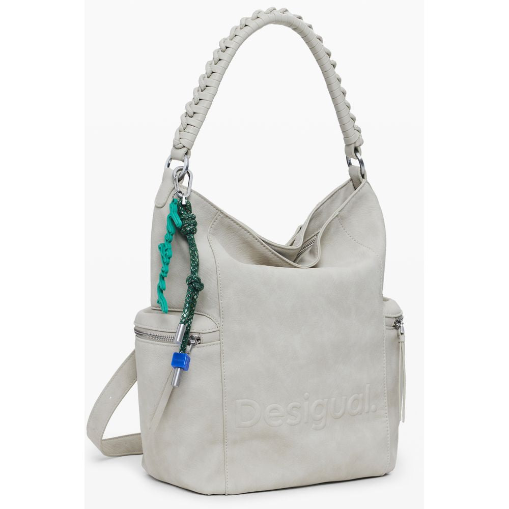 Beige Polyurethane Women Backpack