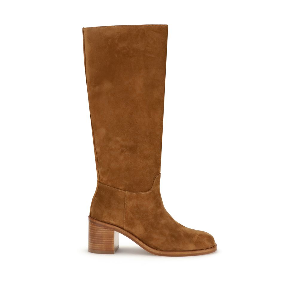 Brown Calf Leather Bos Taurus High Heel Boots