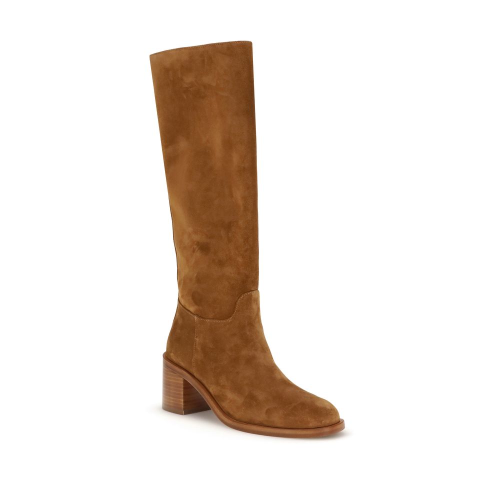 Brown Calf Leather Bos Taurus High Heel Boots