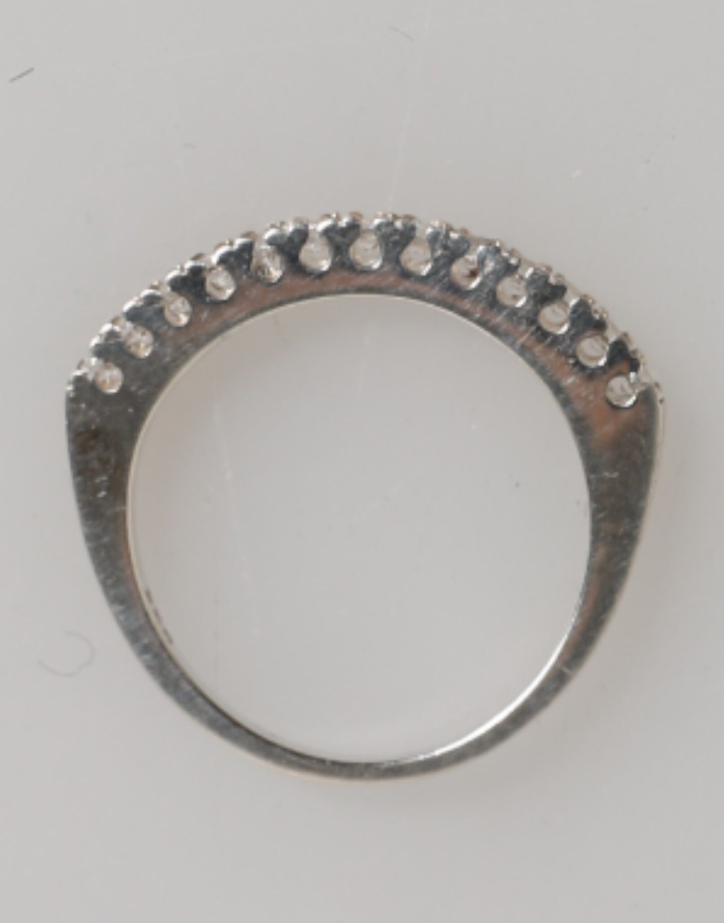 Sterling Silver 925 Band Pave CZ Crystal Eternity Ring