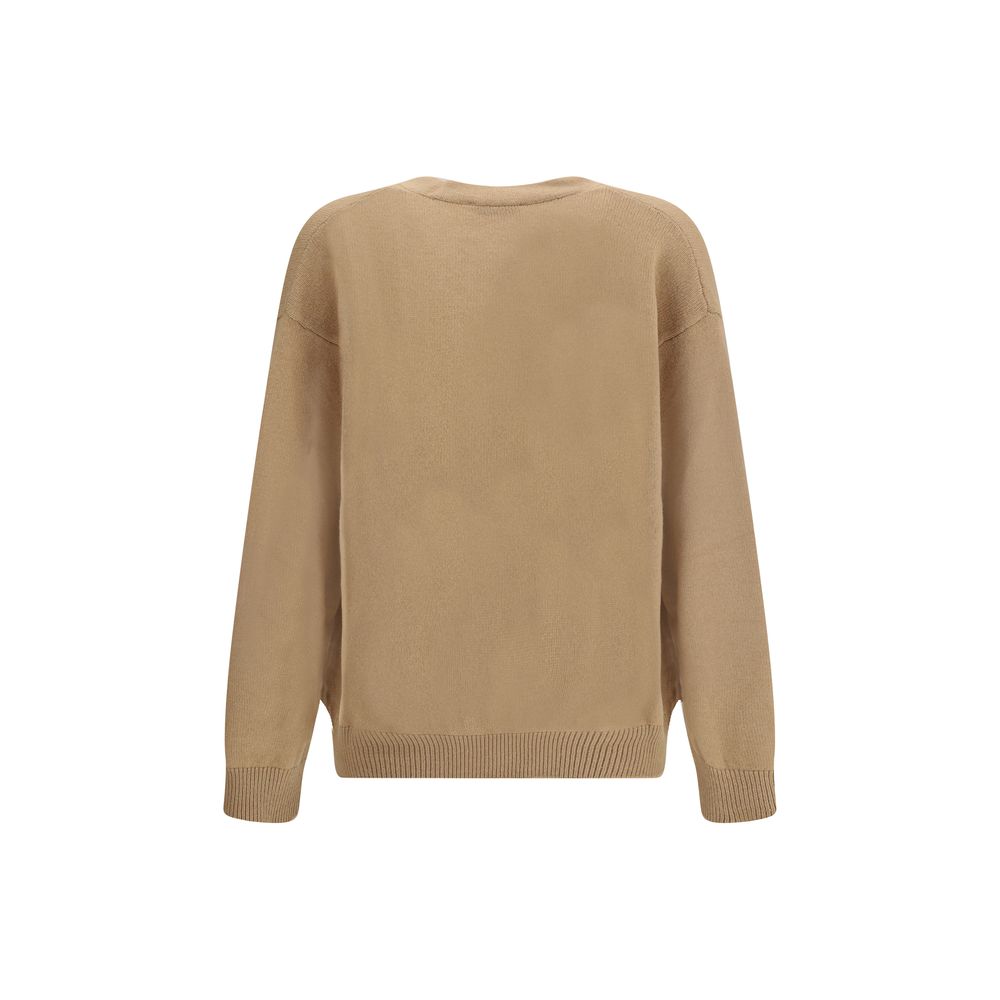 Beige Merino Wool Cardigan