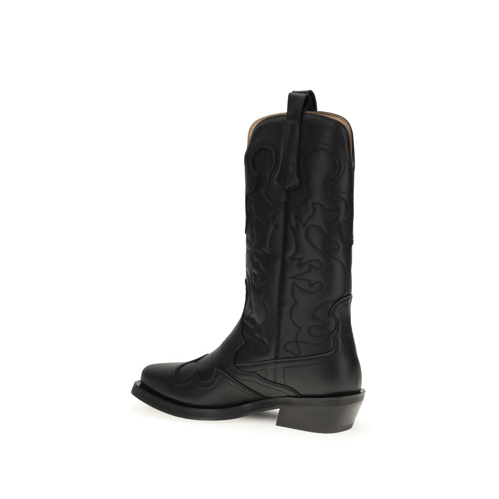 Black Recycled Leather Boots