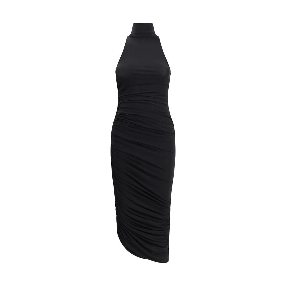 Black Acetate Casual Dress
