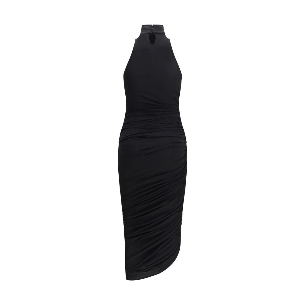 Black Acetate Casual Dress