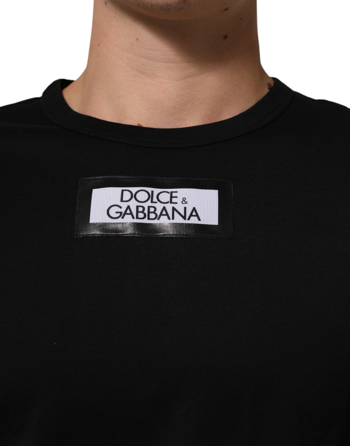 Black DGRoyals Cotton Men Crew Neck IT T-shirt