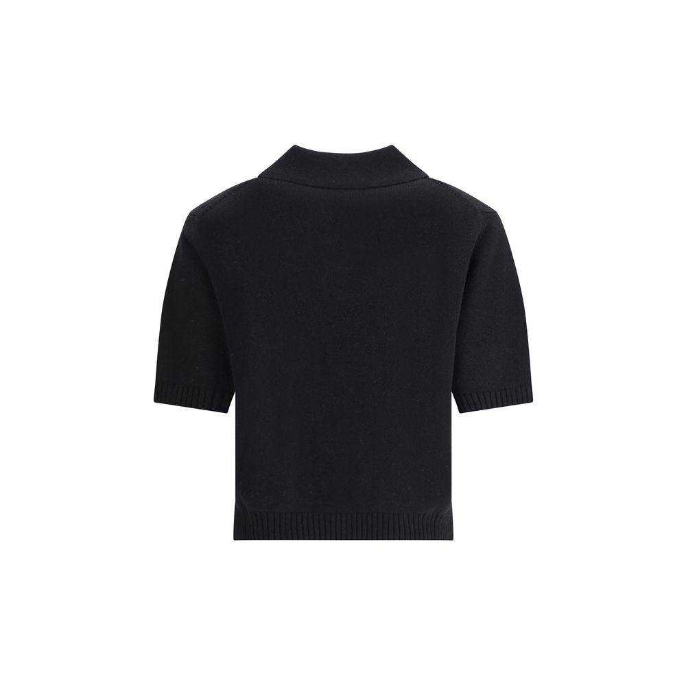 Black Wool Polo Shirt