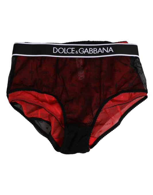 Black Red Nylon High Waist Girdle Underwear