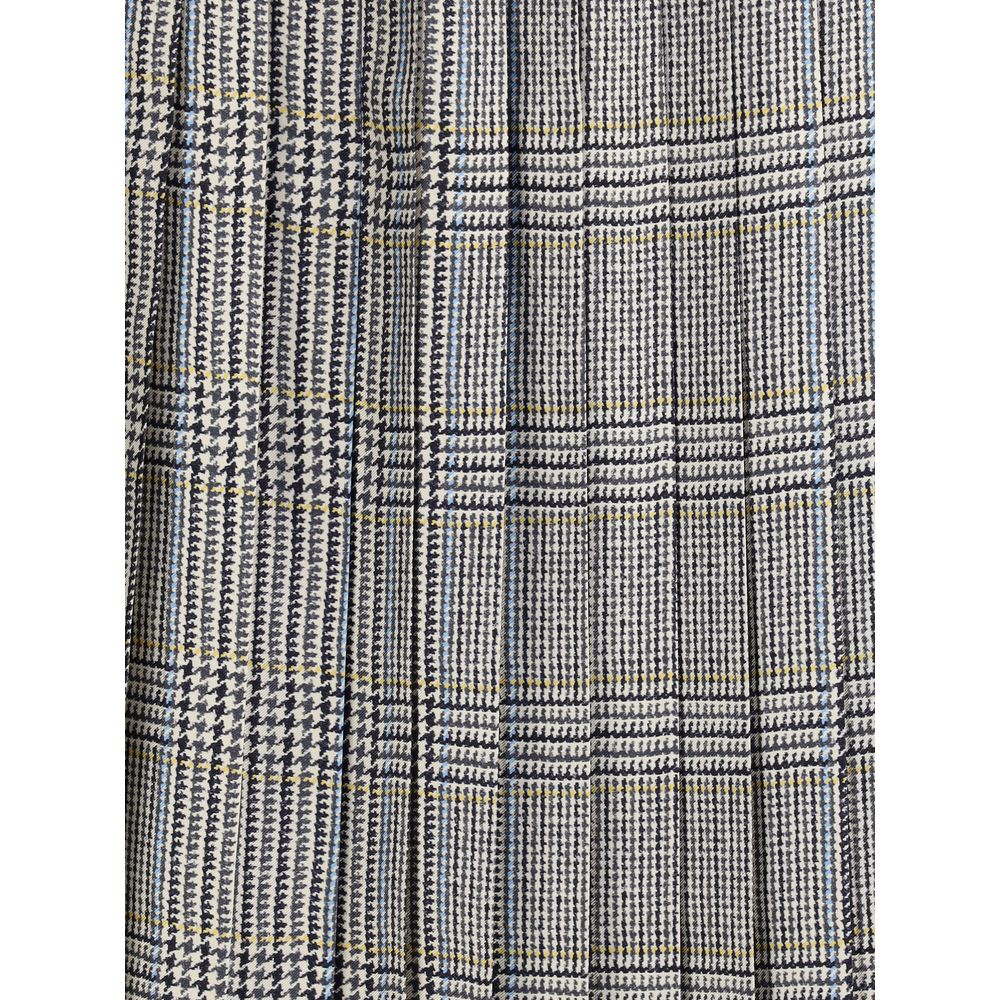 Multicolor Silk Midi Skirt