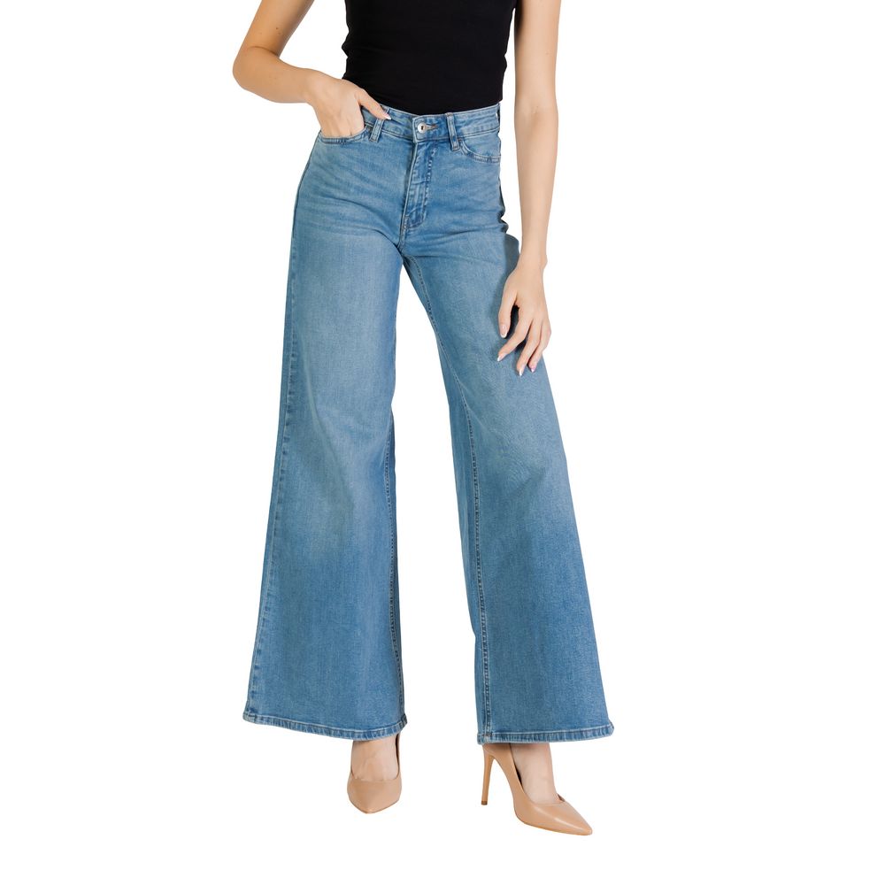 Light Blue Cotton Bootcut Jeans