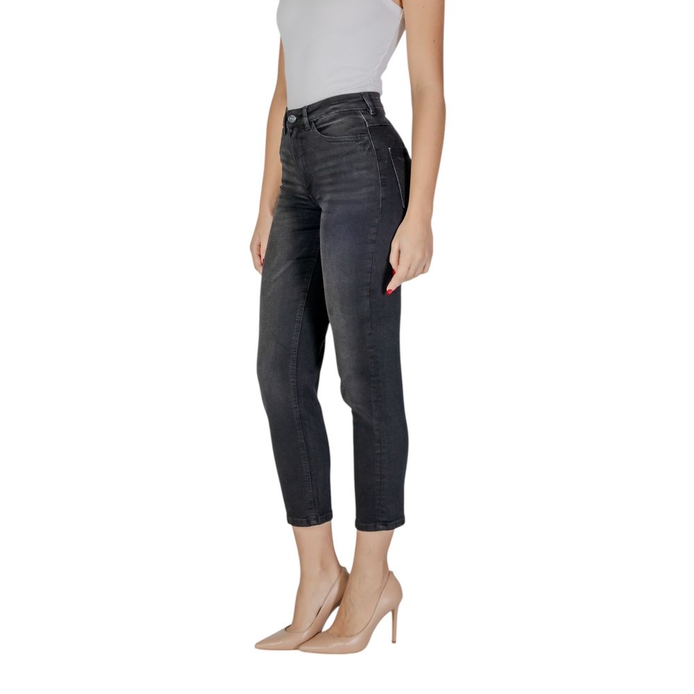 Black Cotton Mom Jeans