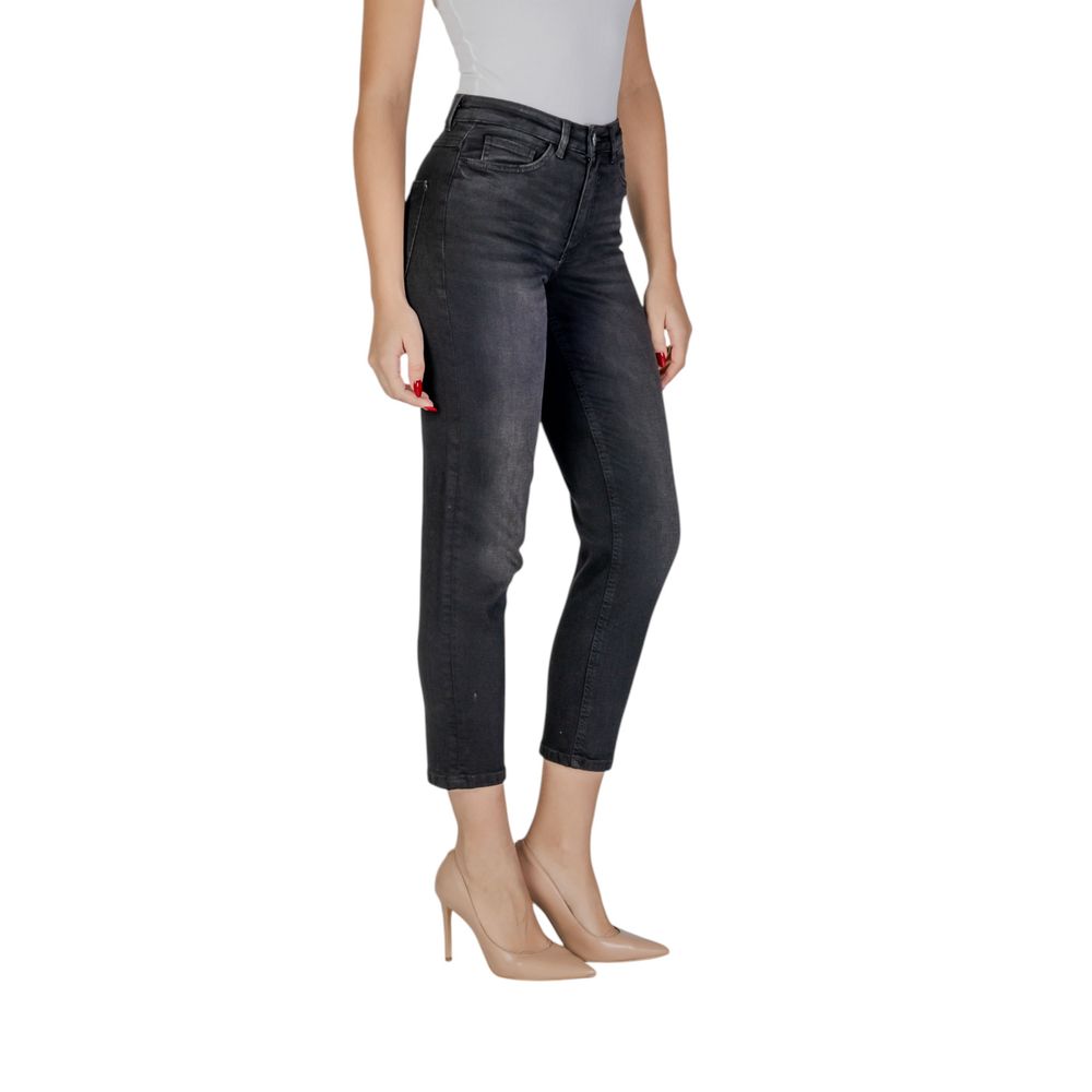 Black Cotton Mom Jeans