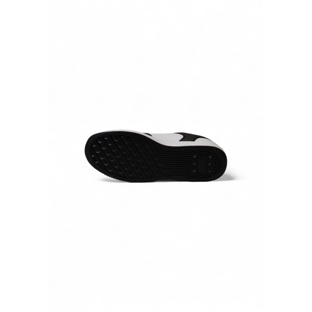 Black And White Polyester Athletic Sneakers