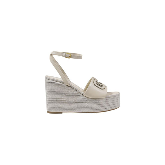 Beige Synthetic High Heel Pumps