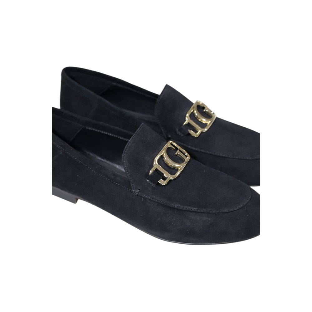 Black Leather Platform Pumps