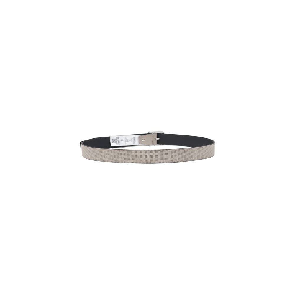 Gray Leather Regular Belt