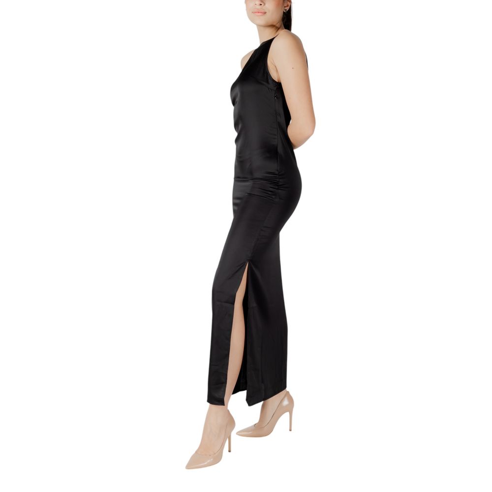 Black Recycled Polyester Long Dress