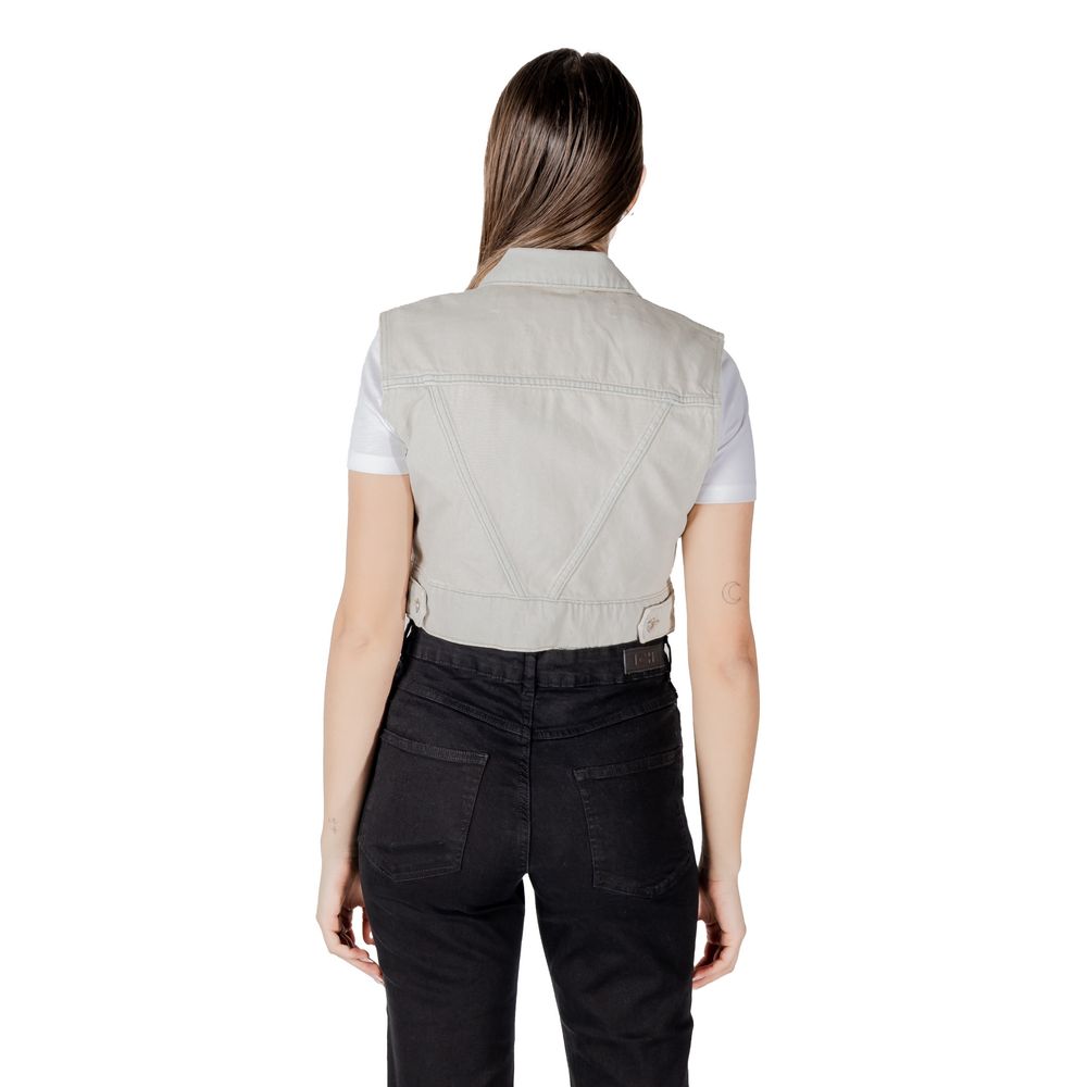 Light Blue Cotton Sleveless Jacket
