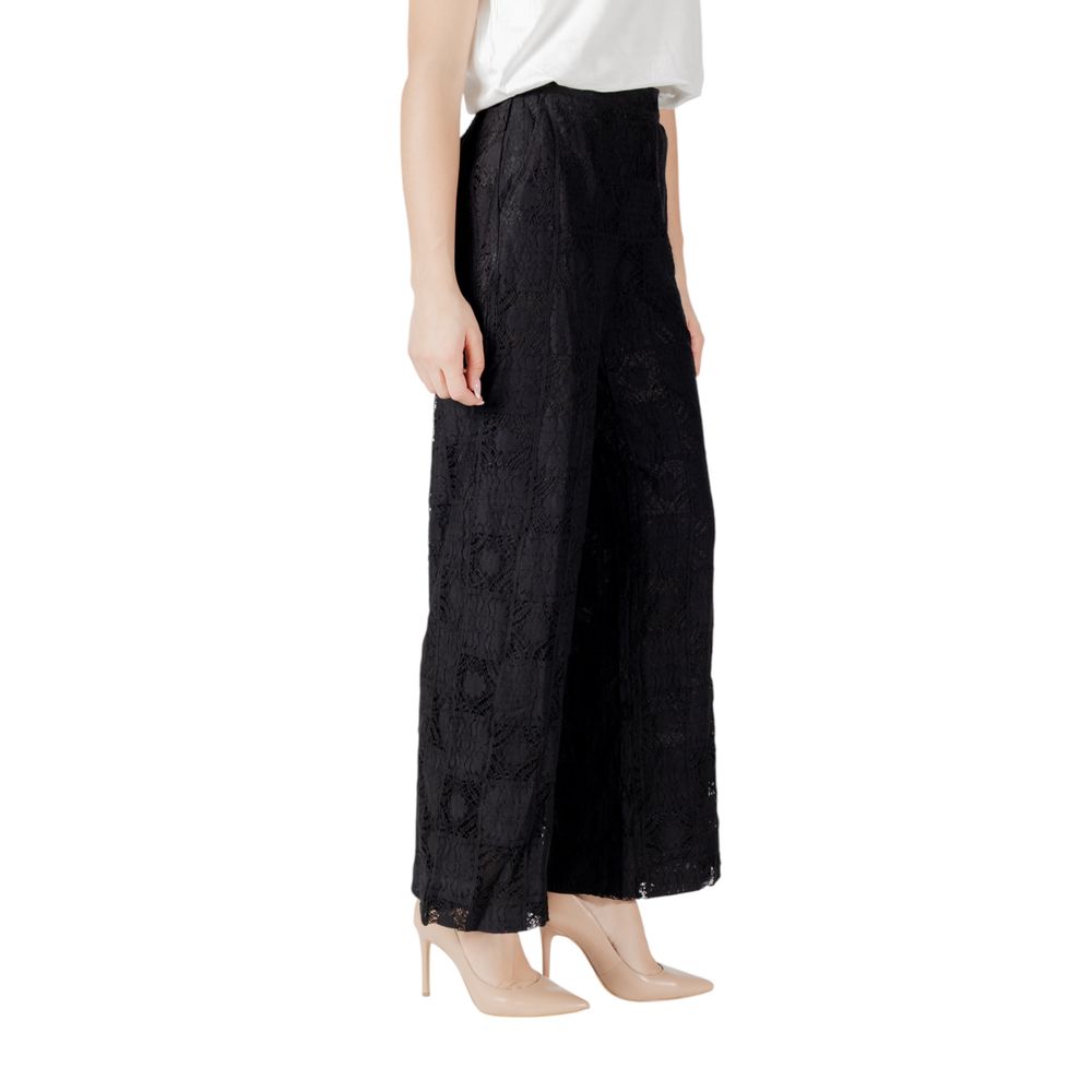 Black Cotton Casual Pants