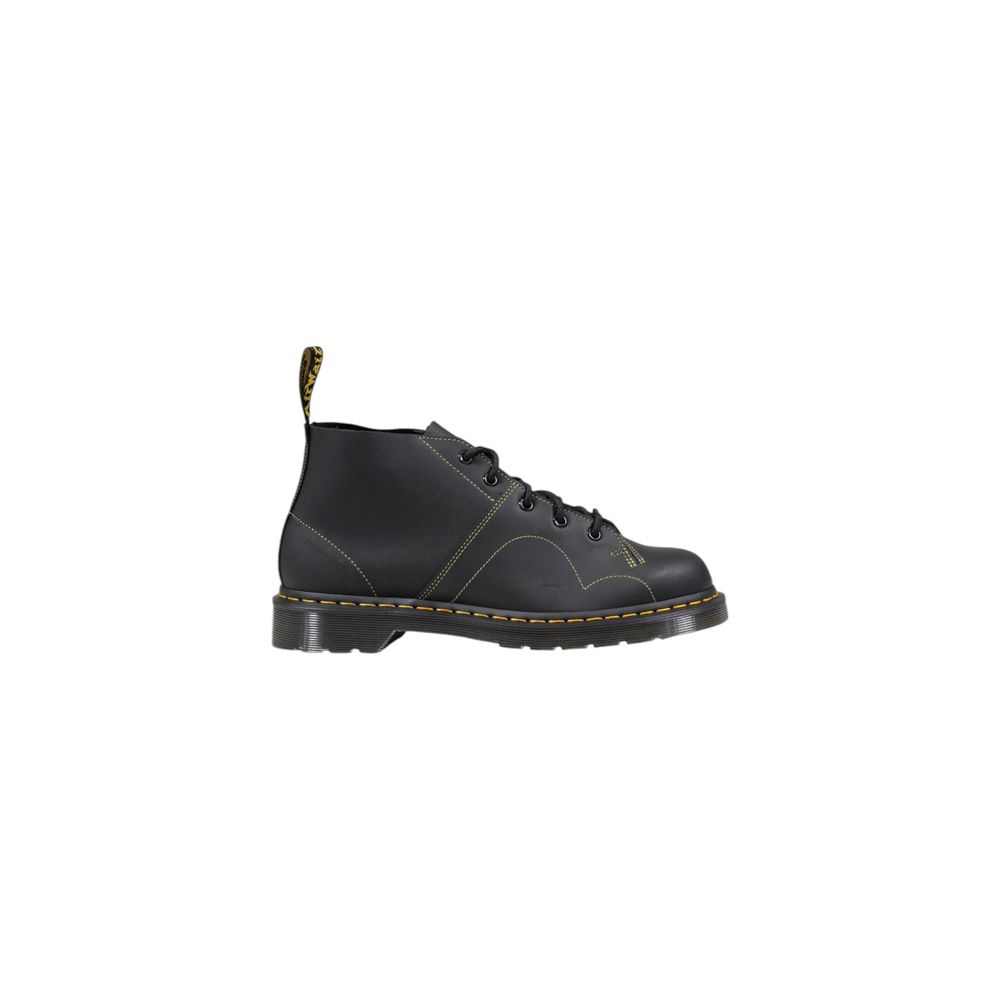 Black Leather Lace-Up Boots