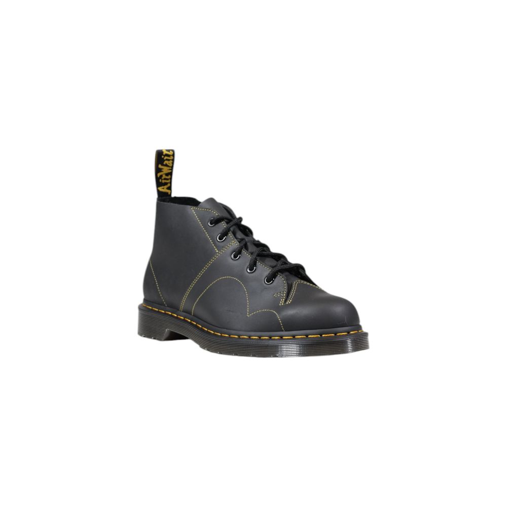 Black Leather Lace-Up Boots