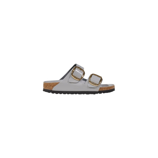 Gray Leather Slippers